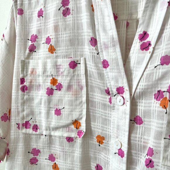 Short Sleeve Plaid Floral Shirt, size small. - Picture 5 of 11